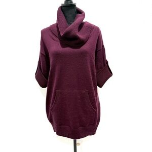 BCBGMaxAzria Deep‎ Purple Cowl Neck Sweater Large